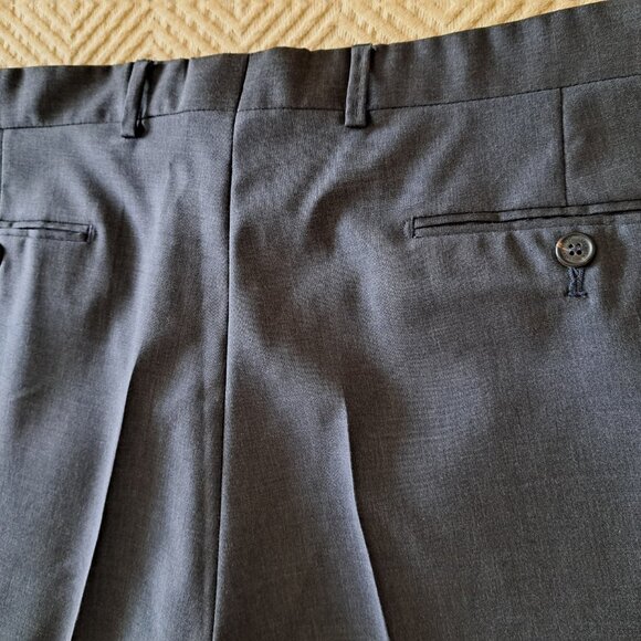 VALENTINO Luxury Men’s Gray Wool Pants Flat Front Dress Trousers IT 56R /40 US - Picture 9 of 15